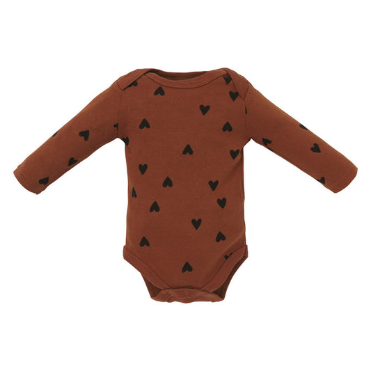 Foxy Baby Pamut Rövid és hosszú ujjú body + nadrág szett (68) - Forró csoki-1