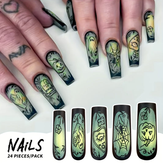 Matte Halloween Nail Tips-1