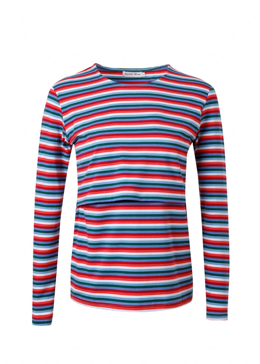 Cara Stripe Breastfeeding Top-1