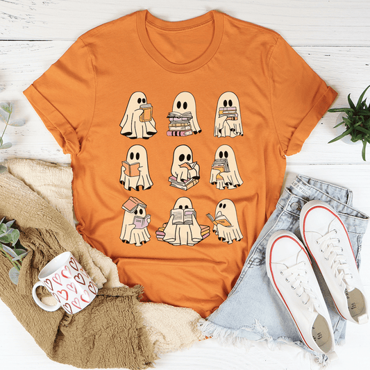 Halloween Ghost Book Lover Tee-1