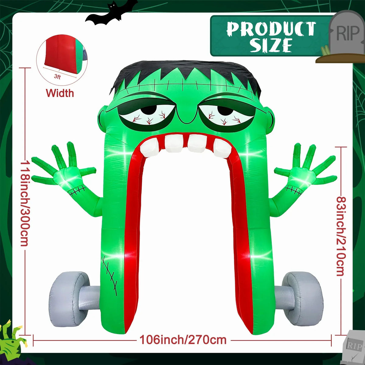 Frankenstein Halloween Inflatable Yard Decoration-1