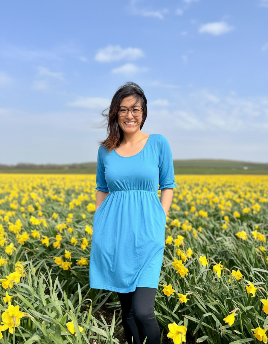 Petite Blue Dress with Pockets | Short Girls Club-3