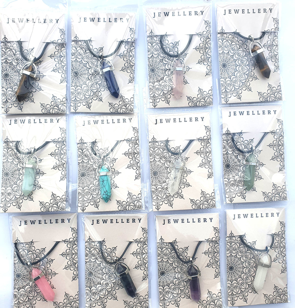 Crystal Pointed Pendant Necklace - Rock Quartz-2