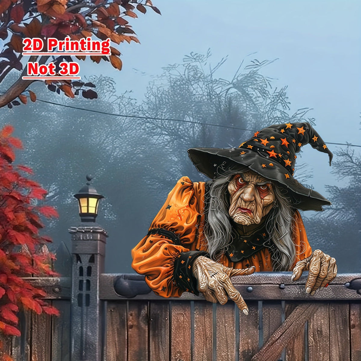 Halloween Witch Fence Decoration-3