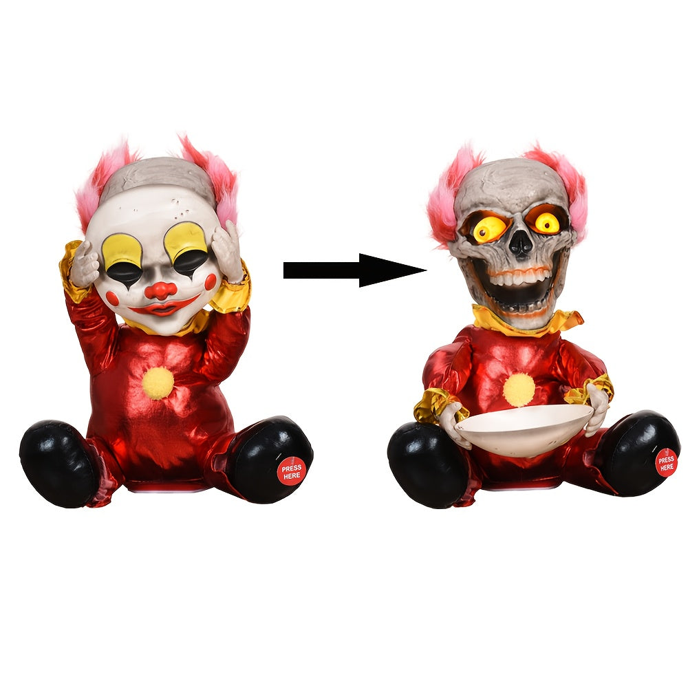 Talking Skull Clown Halloween Decoration-1