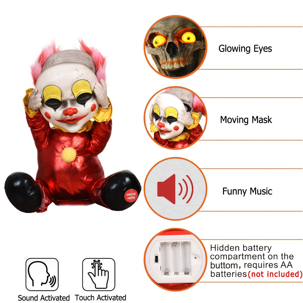 Talking Skull Clown Halloween Decoration-2