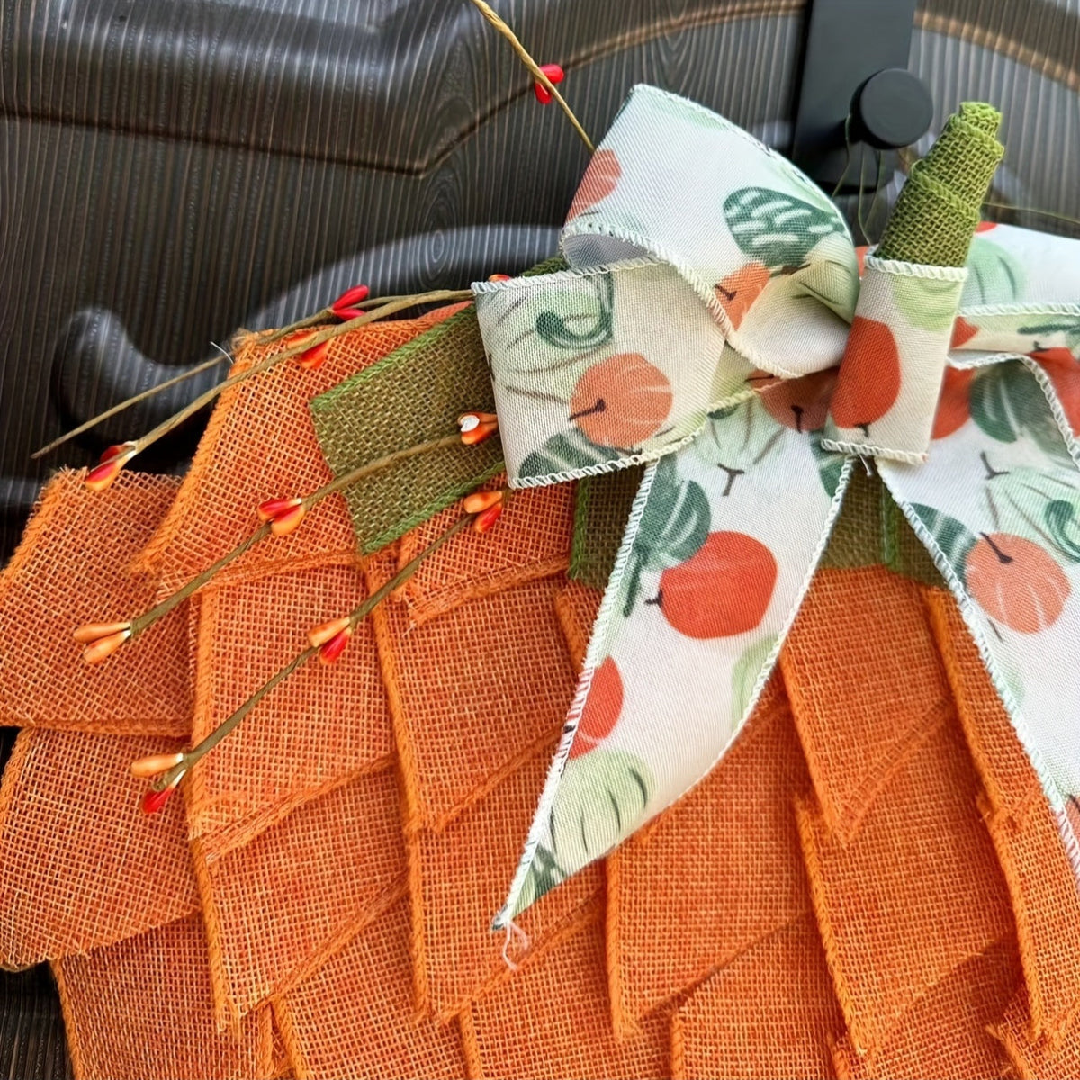Halloween Pumpkin Wreath Door Decoration-1