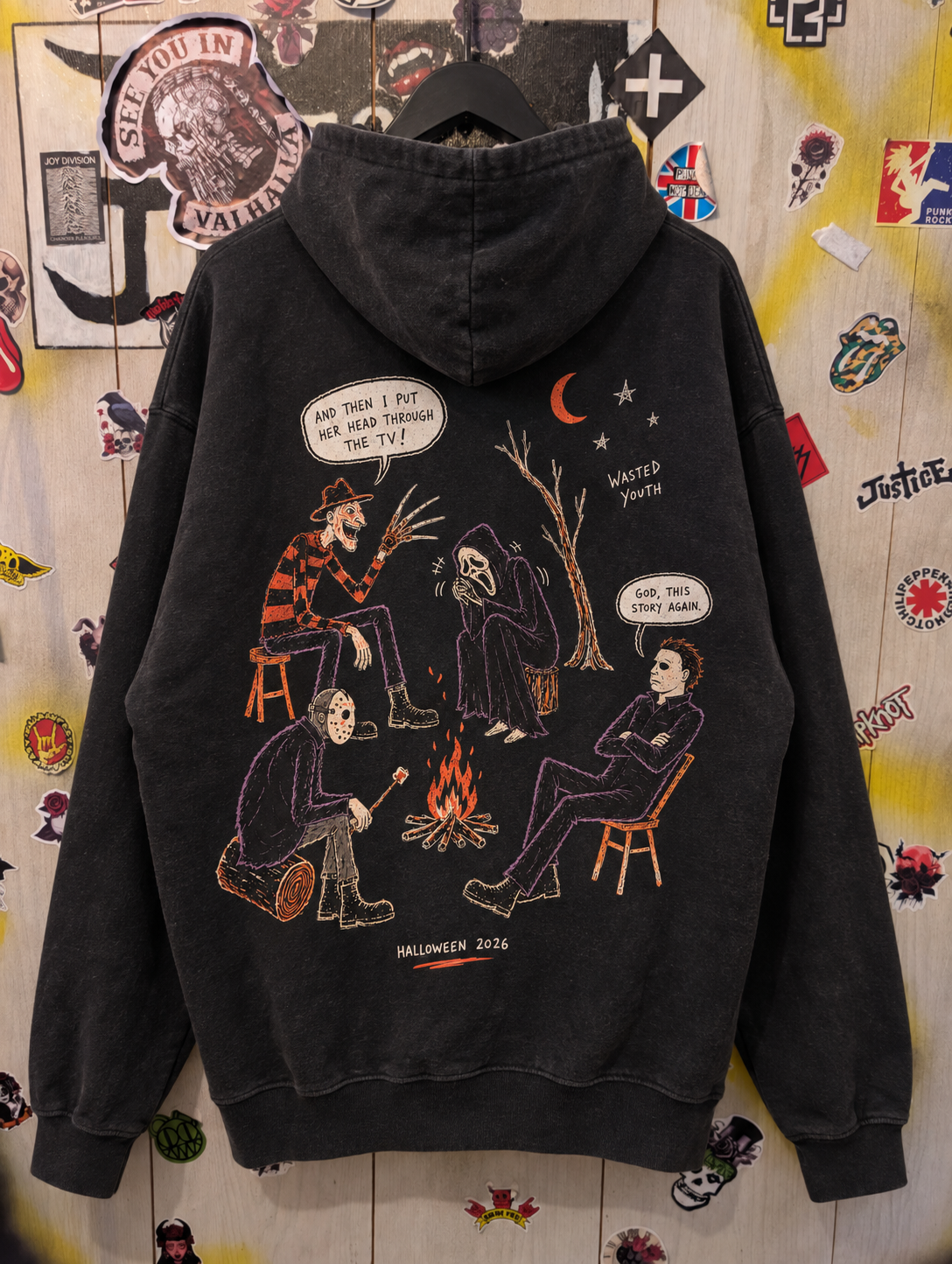 Wasted Youth Halloween Campfire Hoodie-0