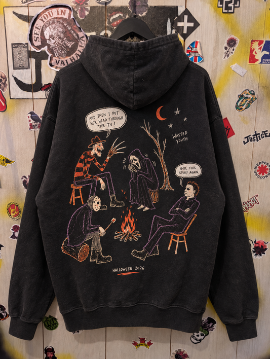 Wasted Youth Halloween Campfire Hoodie-0