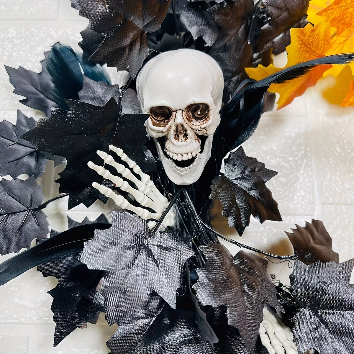 Skull Halloween Wreath Door Decor-3