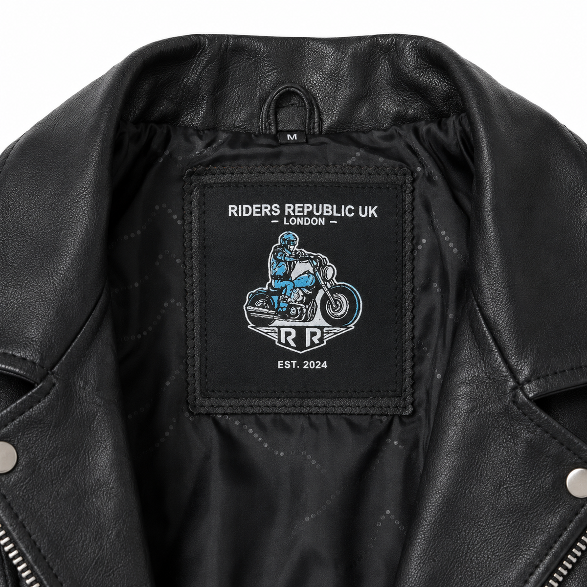 Men’s Spiked Shoulder Black Leather Biker Jacket-3