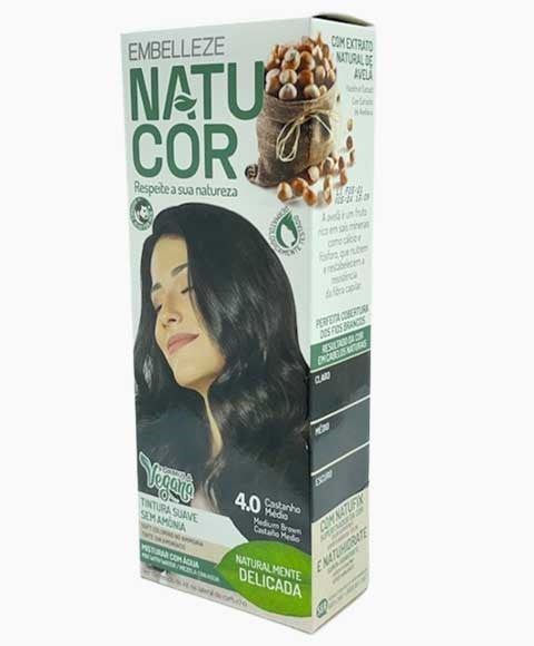 Embelleze Natucor Vegan Ammonia Free Permanent Color 4.0 Medium Brown-0