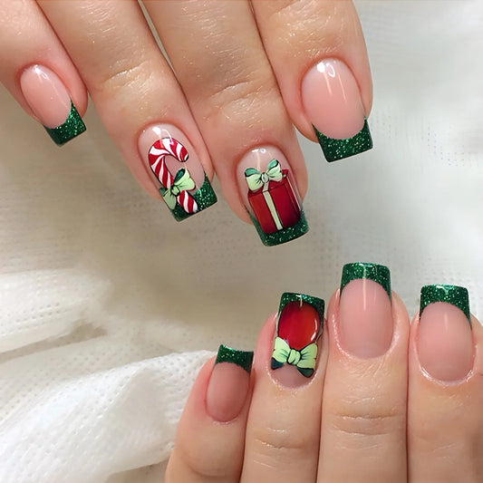 Glittery Skull & Heart Halloween Nail Art-10