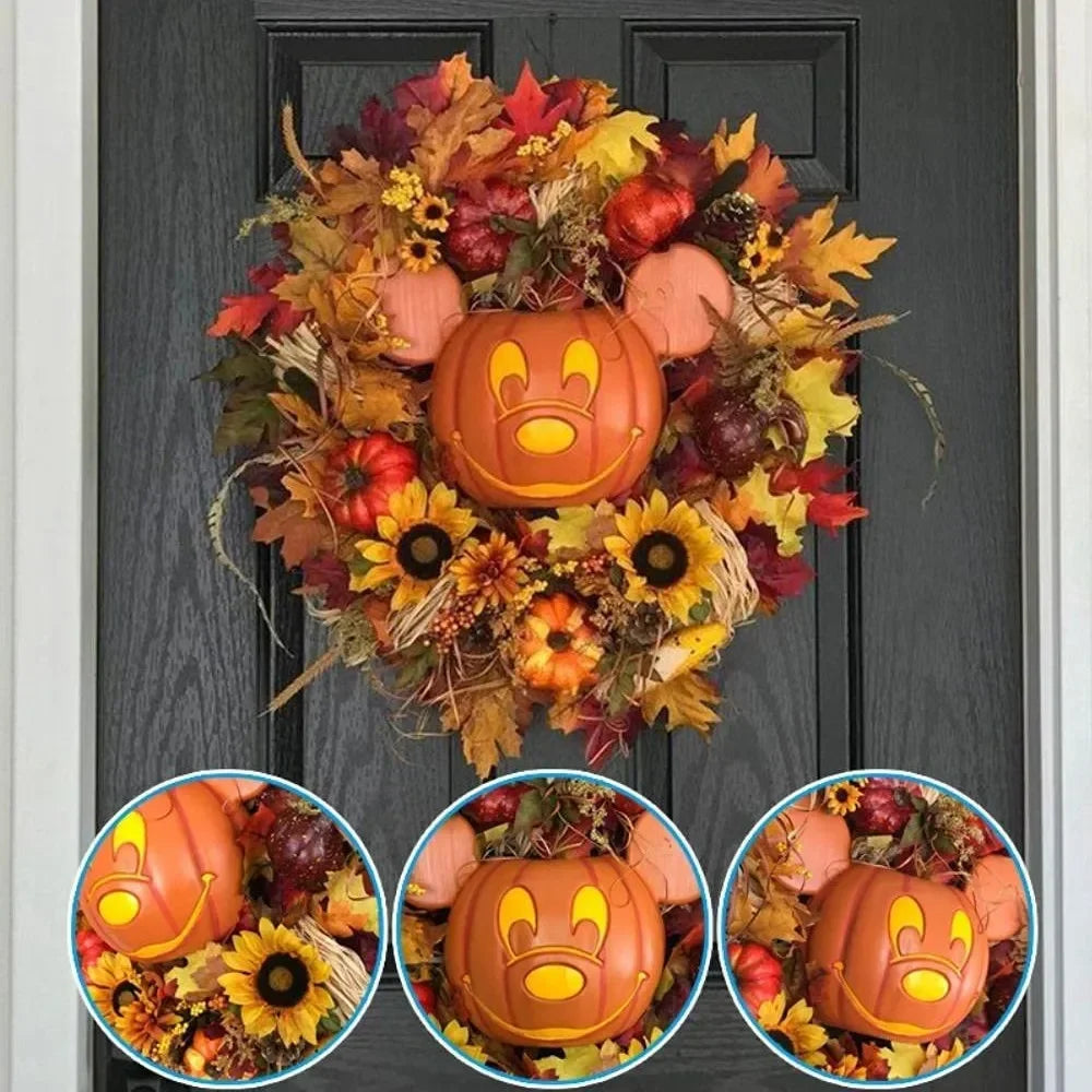 Halloween Pumpkin Mickey Wreath-1