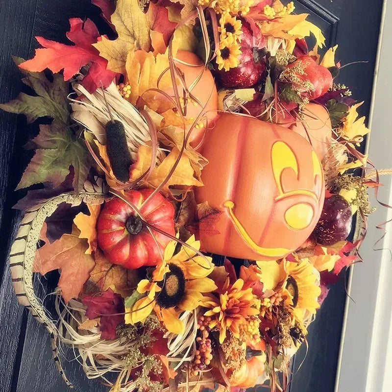 Halloween Pumpkin Mickey Wreath-3