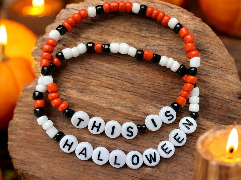Halloween Beaded Bracelet Set-0