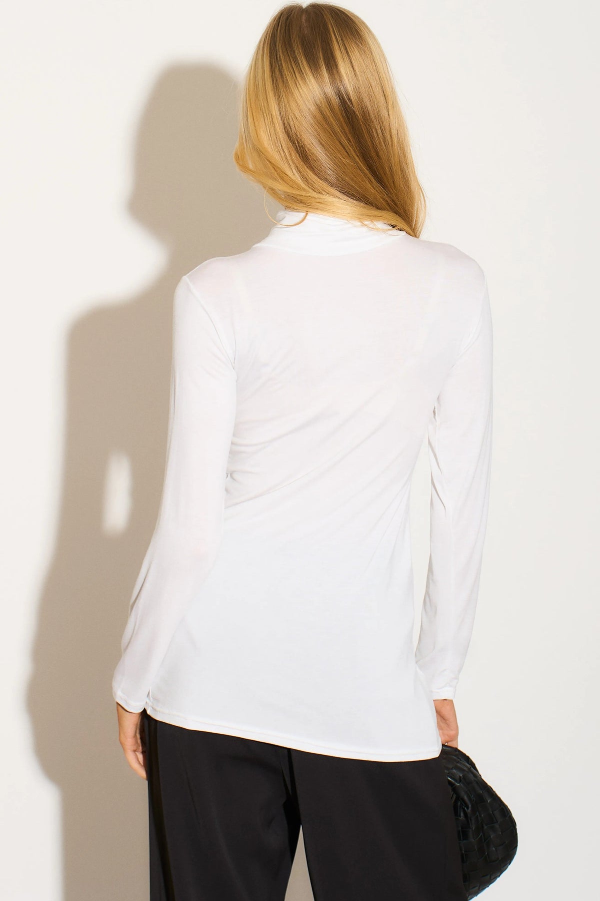 White Turtleneck Long Sleeve Top-2