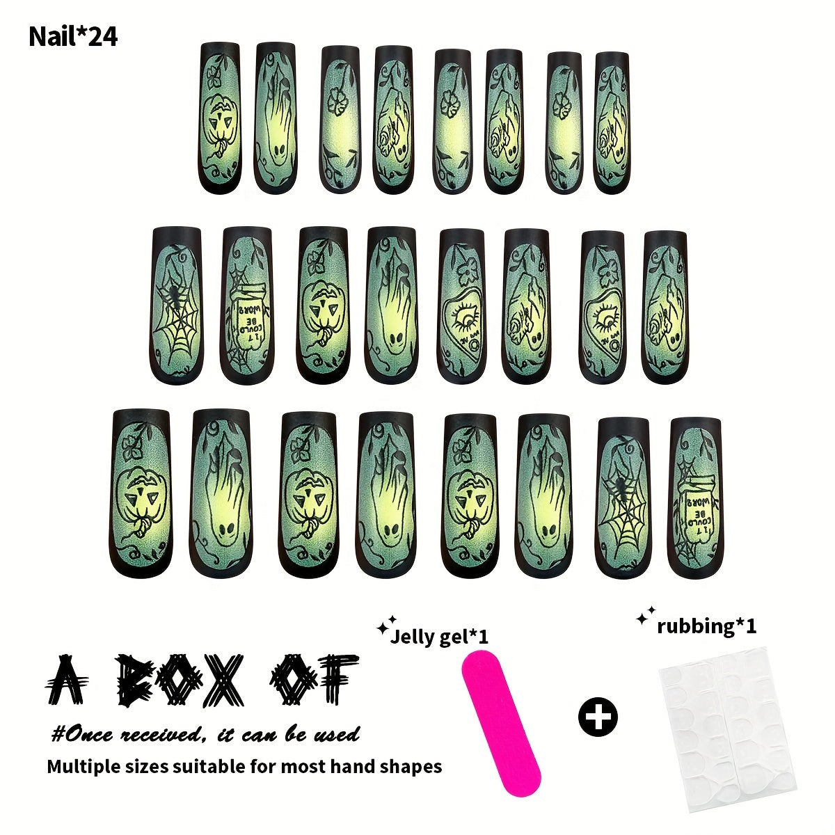 Matte Halloween Nail Tips-3