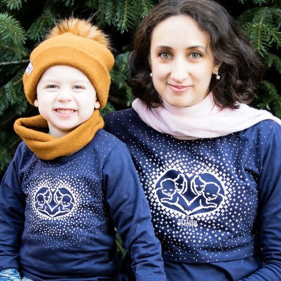 Blue Heart Breastfeeding Top-2