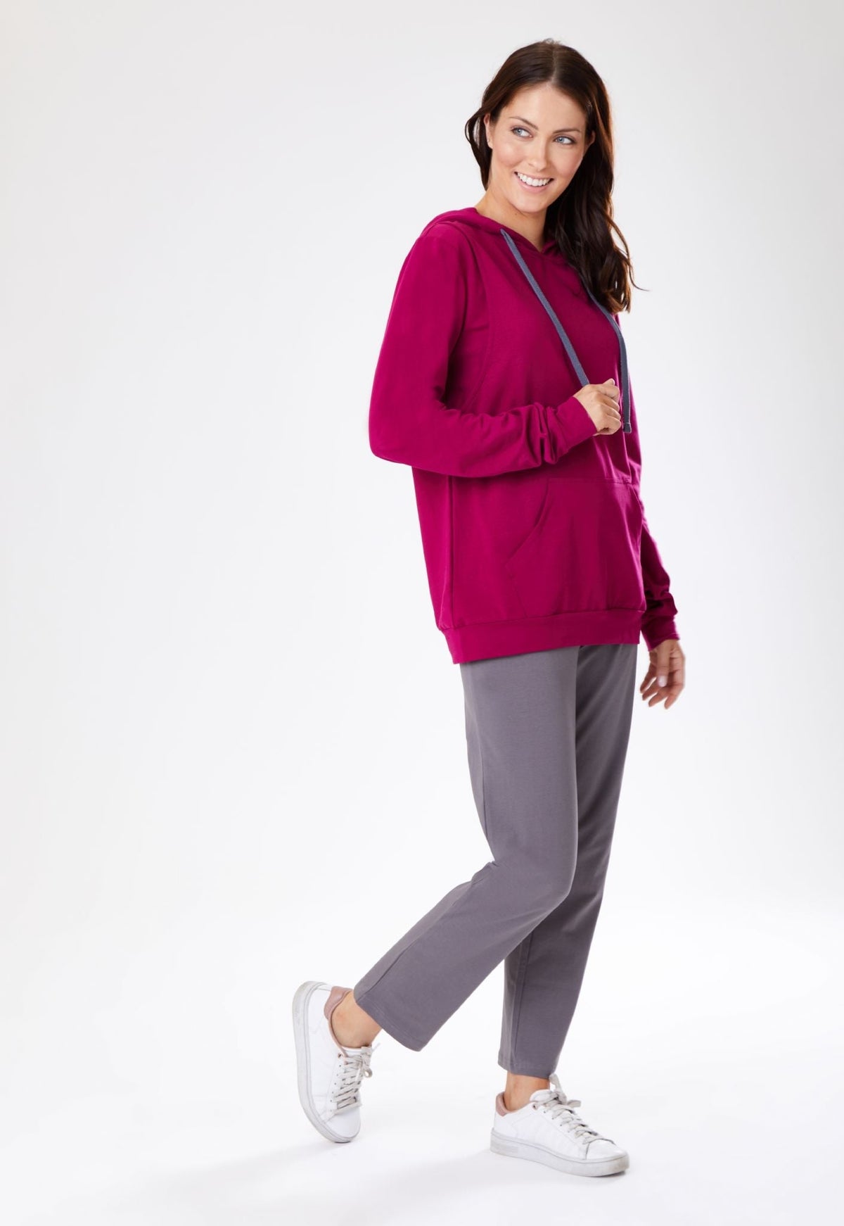 Burgundy Breastfeeding Hoodie-2