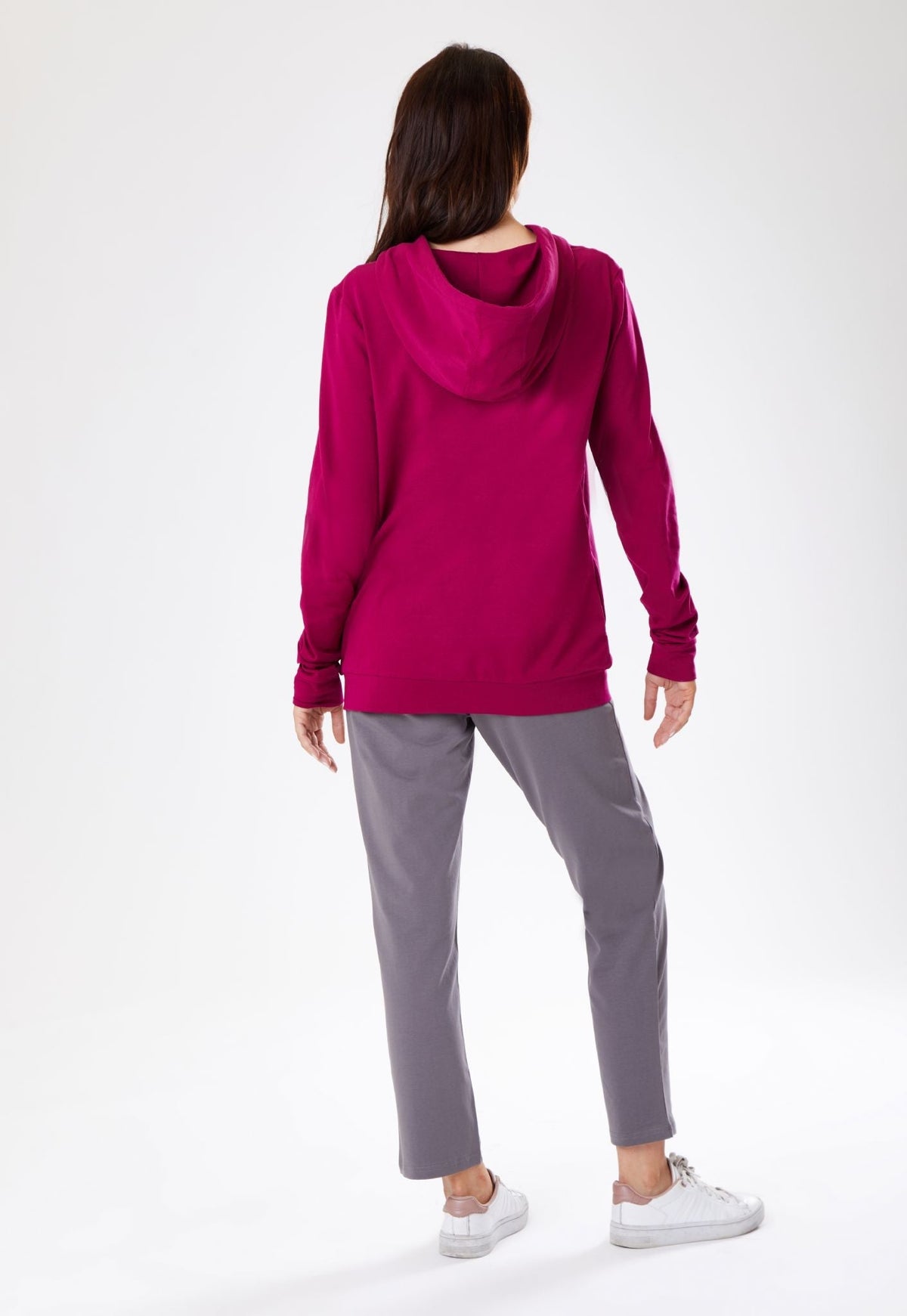 Burgundy Breastfeeding Hoodie-3