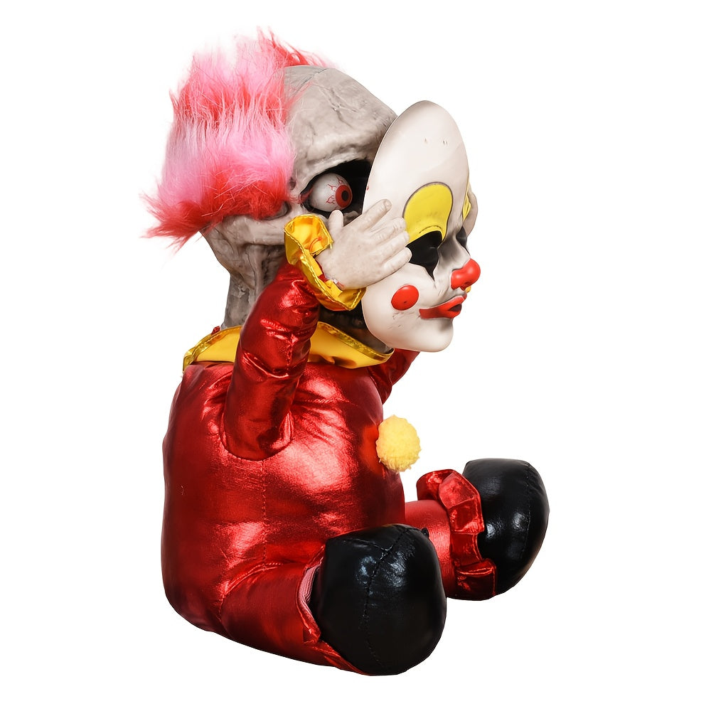 Talking Skull Clown Halloween Decoration-0