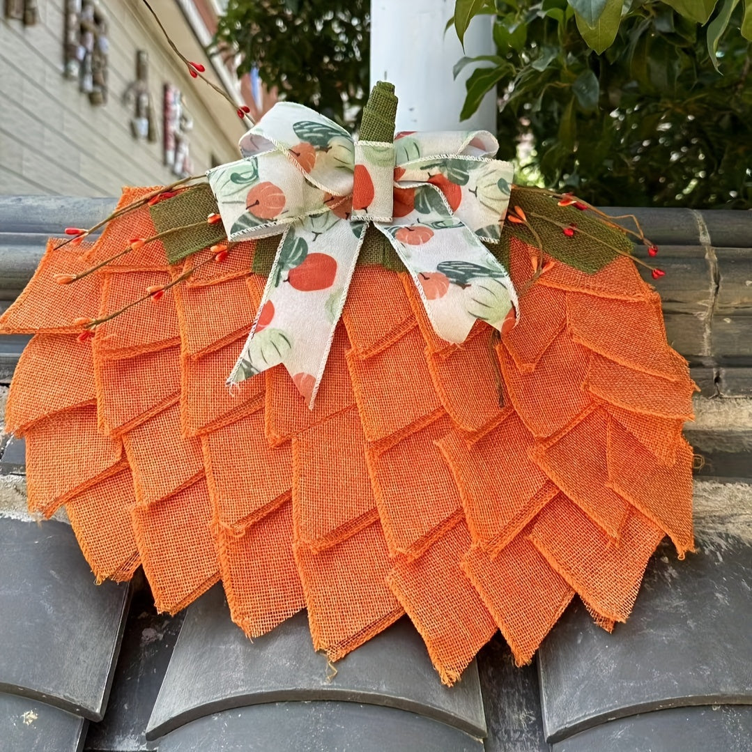 Halloween Pumpkin Wreath Door Decoration-3