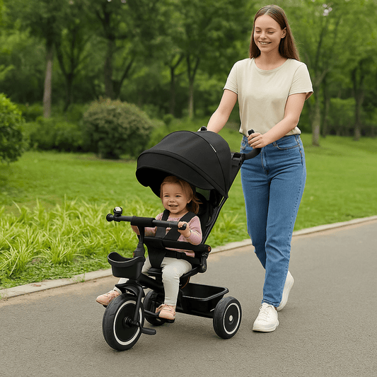 Foryourlittleone 6 in 1 Trike V3 - Black (9 months - 5 years)-1