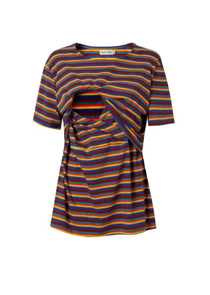 Hazel Stripe Breastfeeding Top-3