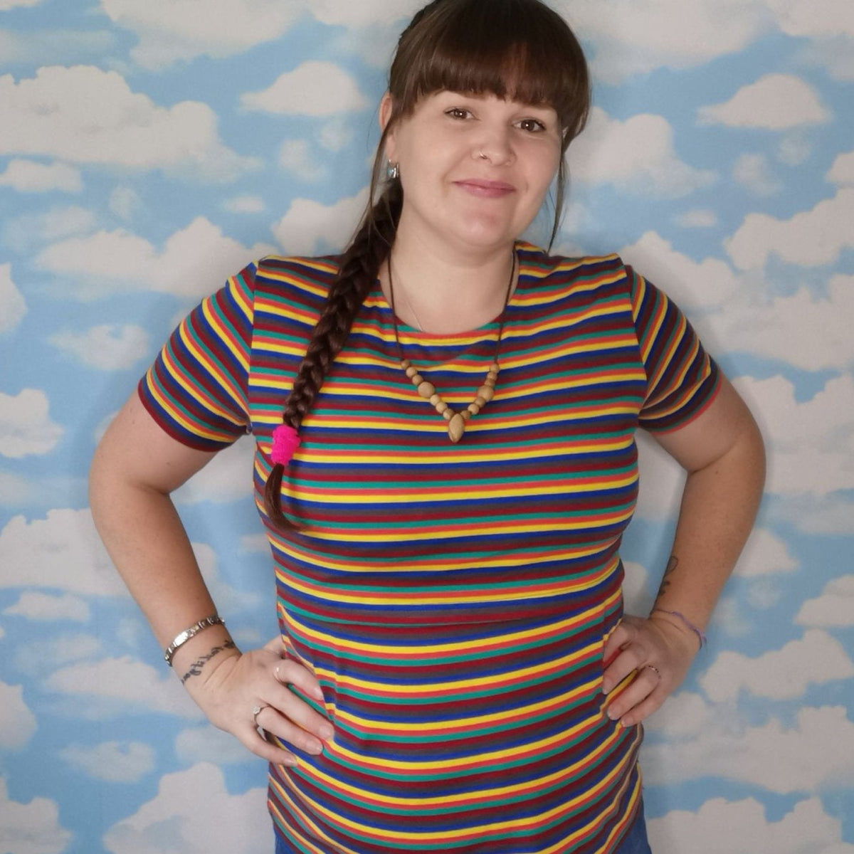 Hazel Stripe Breastfeeding Top-0