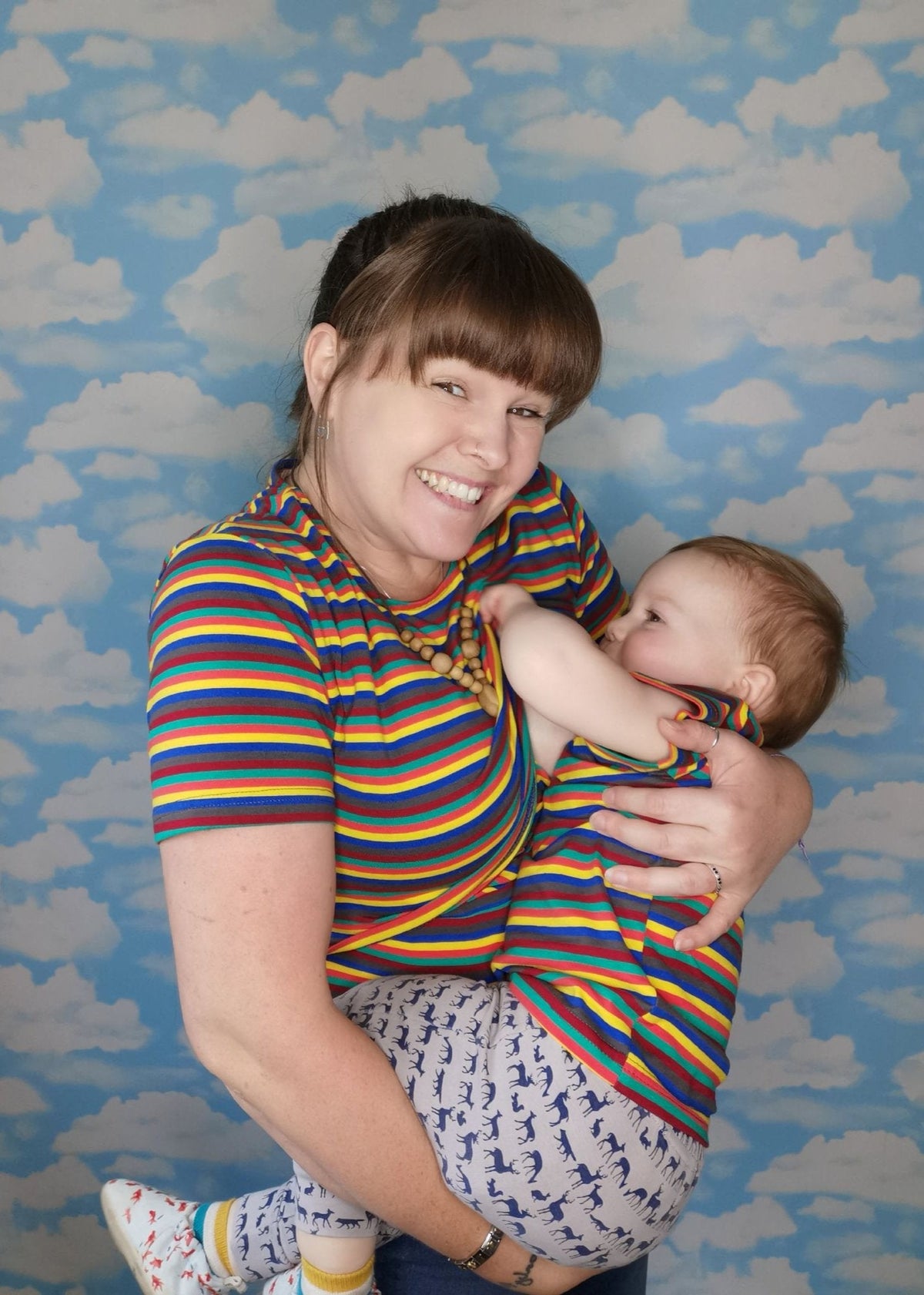 Hazel Stripe Breastfeeding Top-1