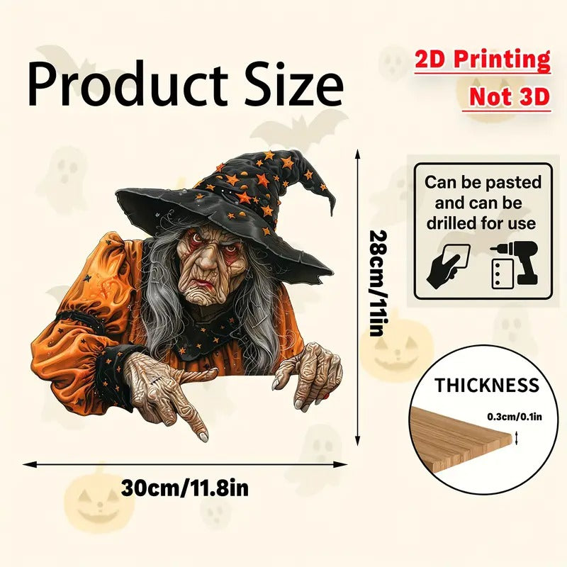 Halloween Witch Fence Decoration-4