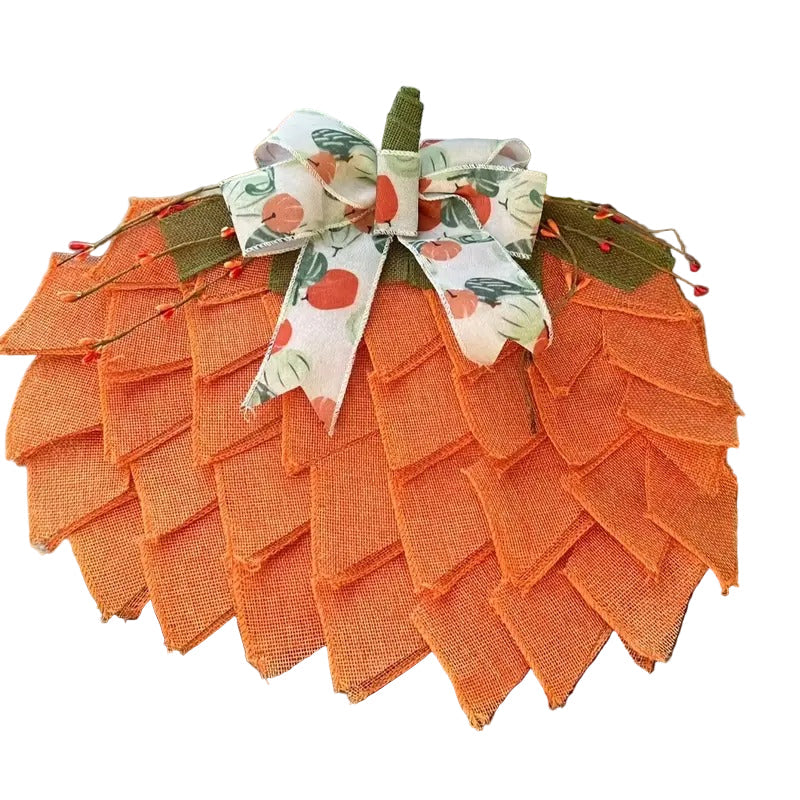 Halloween Pumpkin Wreath Door Decoration-0