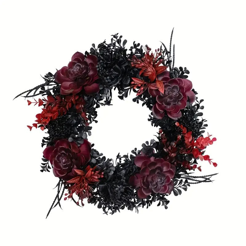 Halloween Black Red Wreath-0