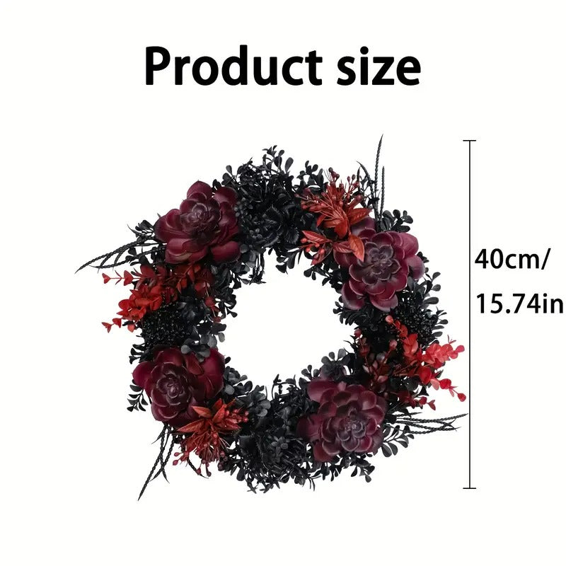 Halloween Black Red Wreath-4