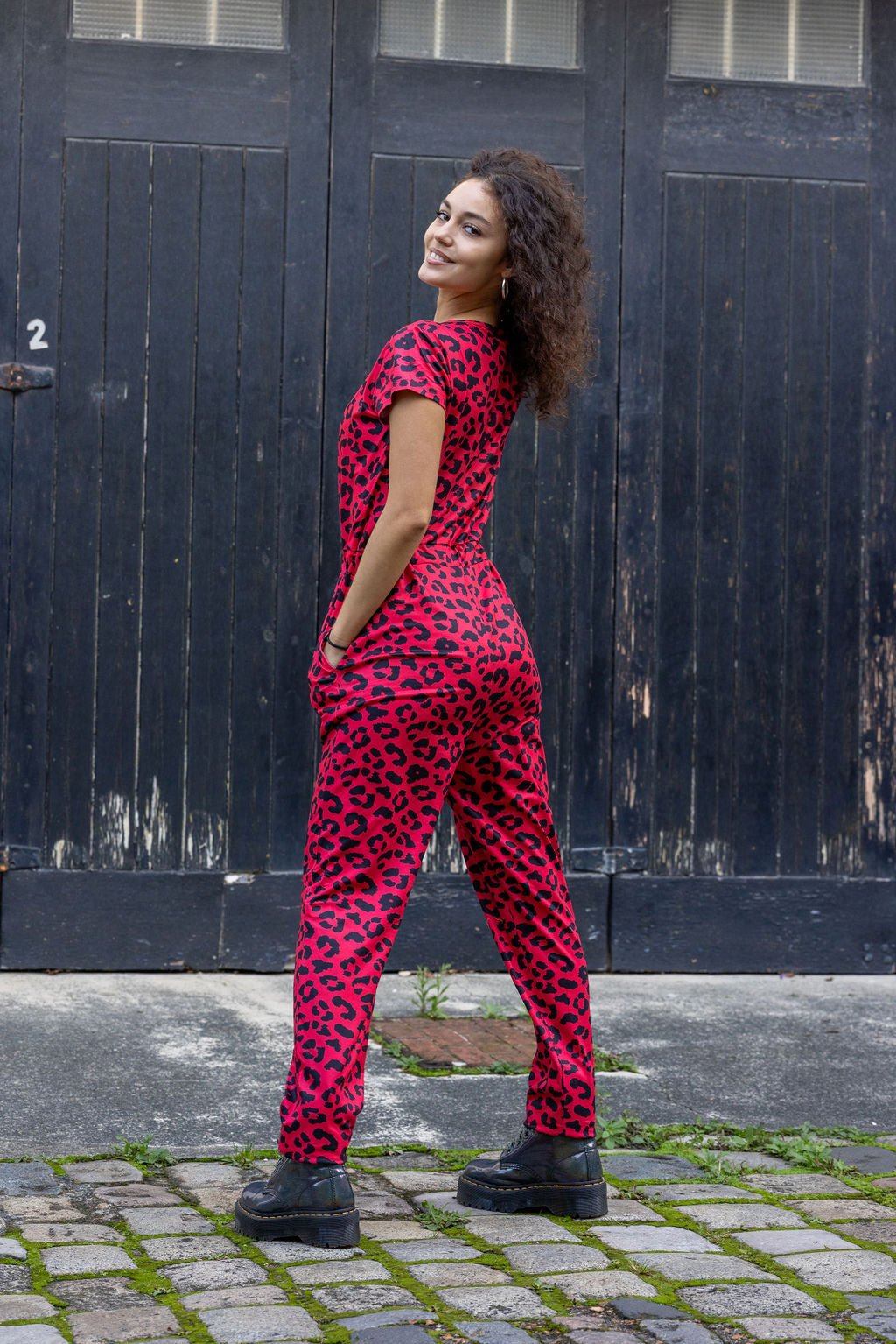 Red Leopard Breastfeeding Jumpsuit | Nursing Jumpsuit | MilkyMoon-4